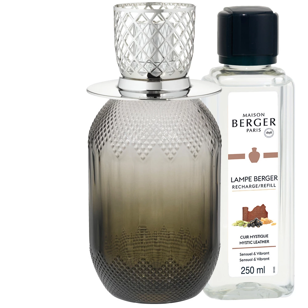 Lampe Berger Geschenkset Evanescence Grau inkl. 250ml Kraftvolles Leder